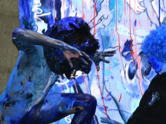 Persee et Andromede – performance on the rock – galerie Tatry Bordeaux par Karl Lakolak 2011 (2)